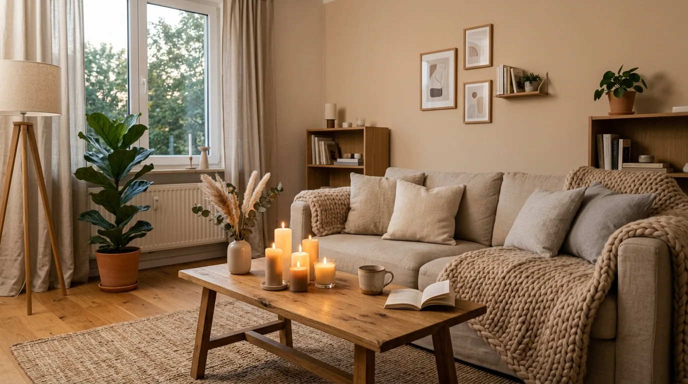 Cozy hygge home decor for warm and comfortable living.